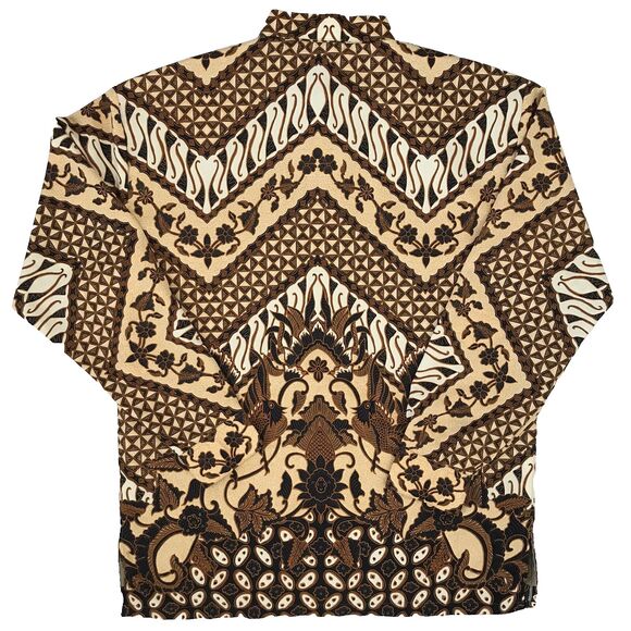 Batik Halus Long Sleeve Button Up Shirt Indra Hadi Men's XL Lined Solo Indonesia - Picture 4 of 14